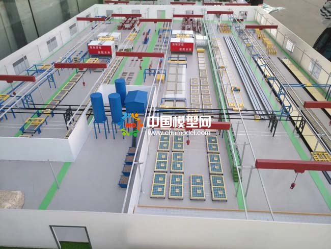 混凝土預制件沙盤模型，預制件生產線沙盤模型， 裝配式建筑沙盤模型