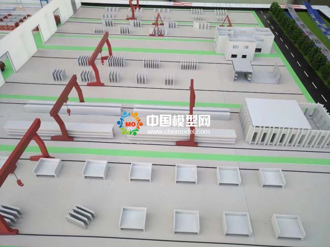 混凝土預制件沙盤模型，預制件生產線沙盤模型， 裝配式建筑沙盤模型